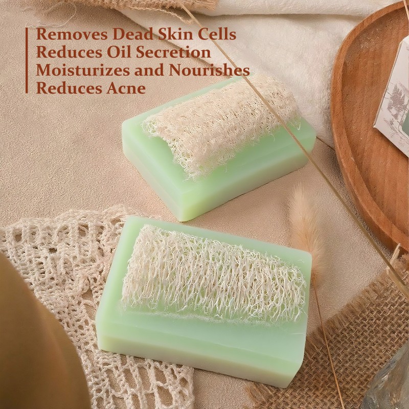 Free Samples Loofah Soap Bar Coconut Milk Black Deeply Nourishes Reduces Acne Spot Whitening Loofah with Soap