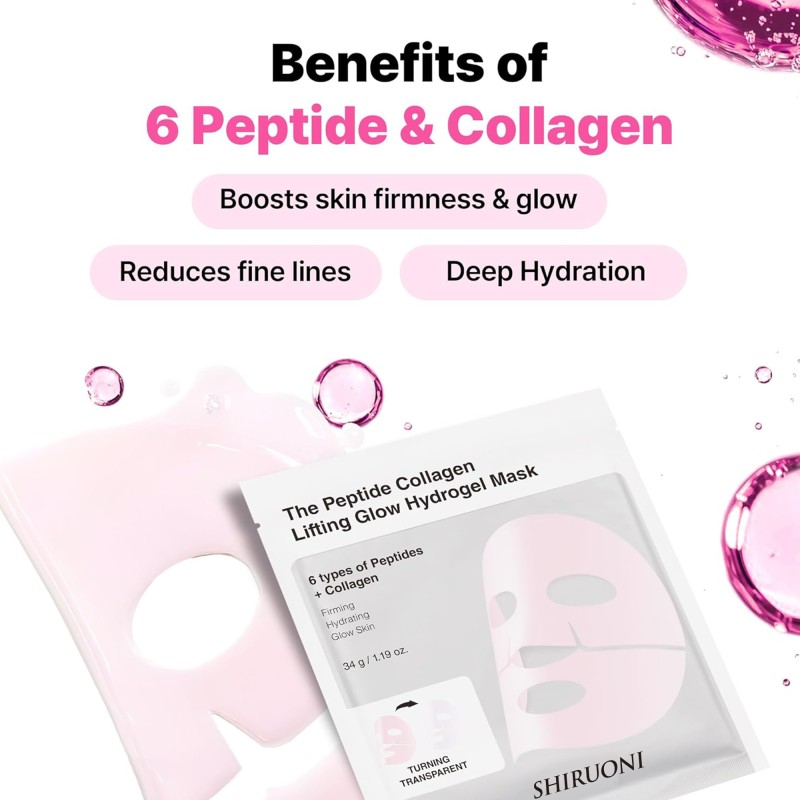 34G Private Label Face Mask Uneven Skin Texture Reduces Fine Lines Peptide Bio Collagen Mask