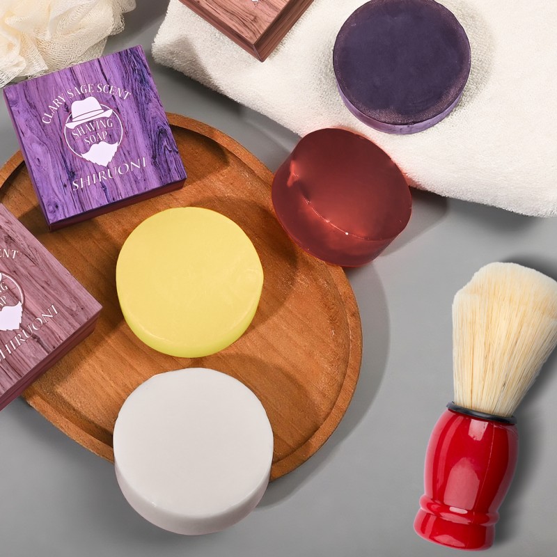 Wholesale Soap Bar With Brush Sandalwood Moisturizing Protective Smooth Shaving Soap for Men
