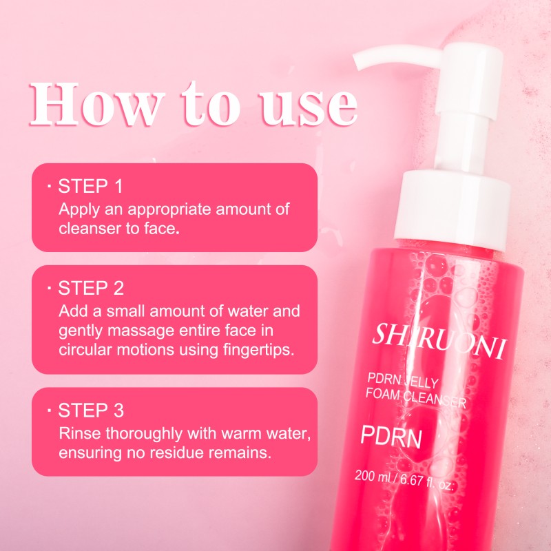 Custom Pdrn Jelly Cleanser Smaller Pores Remove Makeup Anti Acne Foaming Whitening Face Cleansing Gel for Men Women