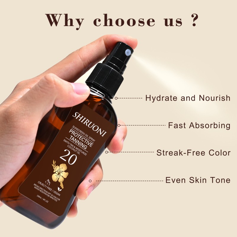 OEM ODM Sunscreen Tanning Oil Spray ProtectiveTanning Custom Logo Spray Self Tan Facial Tanner Mousse Self Tanning