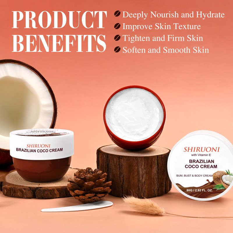 Private Label Wholesale Body Lotion Moisturizer Soothing Deep Nourishing Coconut Oil Whitening Body Cream