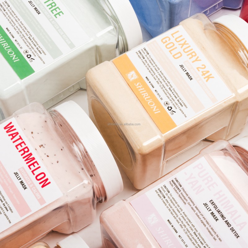 Private Label Facial Masks Hydrating Whitening Tea Tree Vitamin C Watermelon Jelly Mask Powder