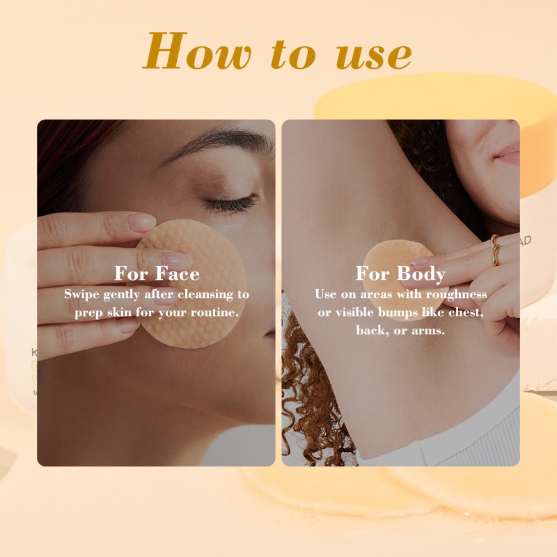Private Label Facial Toner Pad Calming Hydrating Exfoliating Soothing Turmeric Toner Pads for Face