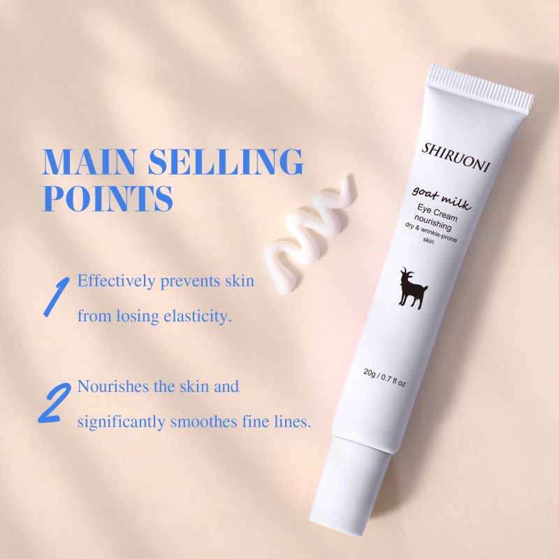 Private Label Under Eye Cream for Eye Bags Dark Circle Anti Wrinkle Goat Milk Day and Night Peptide Eye Cream