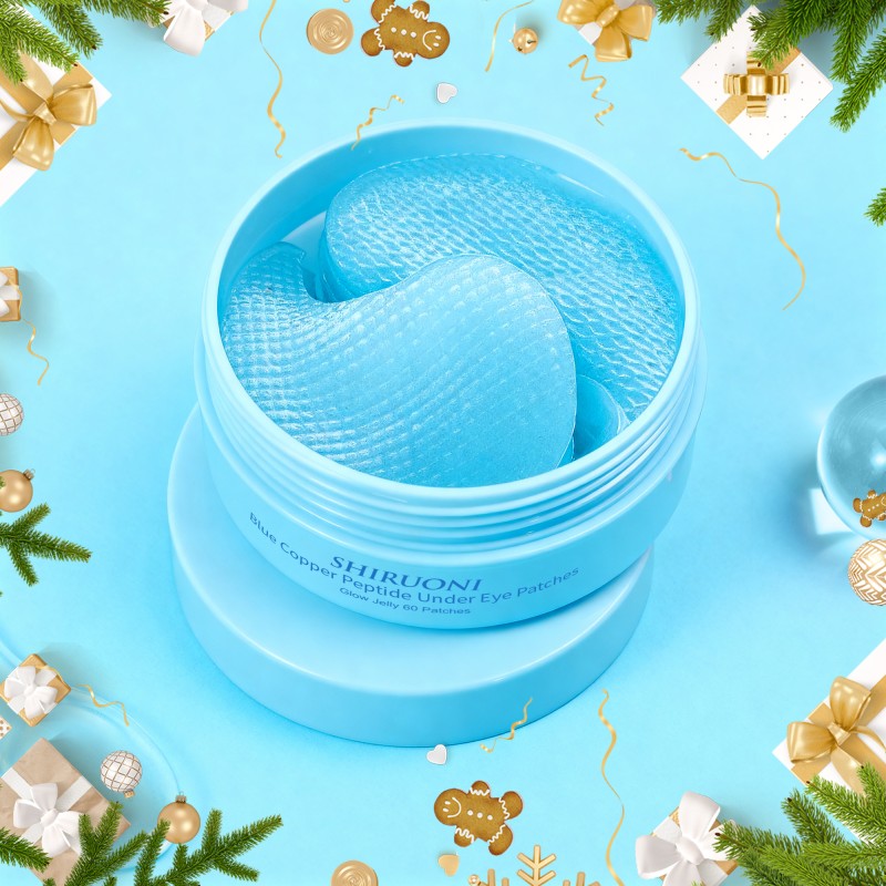 Private Label Gel Eye Mask With Logo Eye Bags Treatment Removal Blue Copper Peptide Moisturizing Collagen Eye Patches Pads