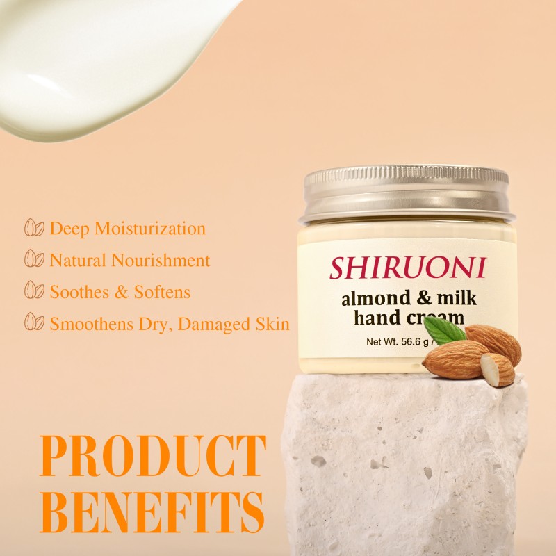 Wholesale Hand Cream for Gift Christmas with Your Logo Deep Moisturization Almond Whitening Hand Cream Lotion