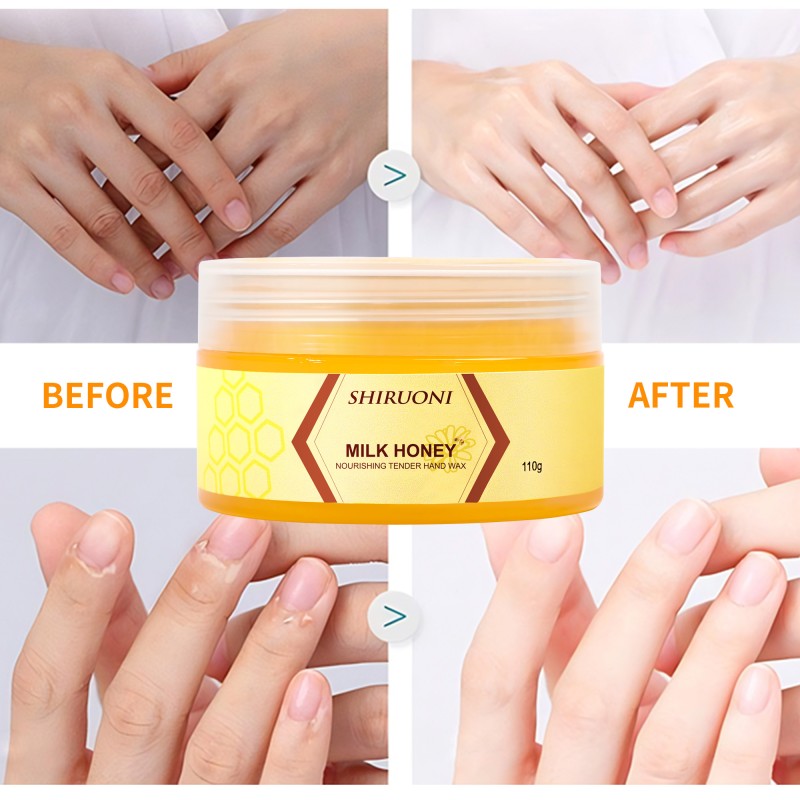 Wholesale Hand Care Moisturizing Hydrating Nourishing Milk Honey Hand Wax Peeling Mask