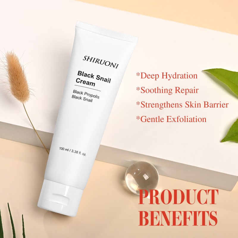 Custom Facial Snail Mucin Cream for Dark Spot Gentle Exfoliation Repairing Brightening Moisturizing Black Snail Cream