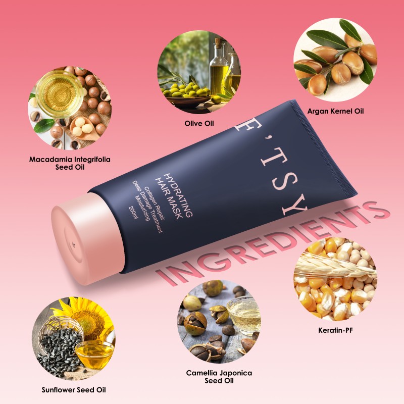 100% Natural Private Label Custom Moisturizing Deep Damage Treatment Collagen Repair Luxury Hair Mask