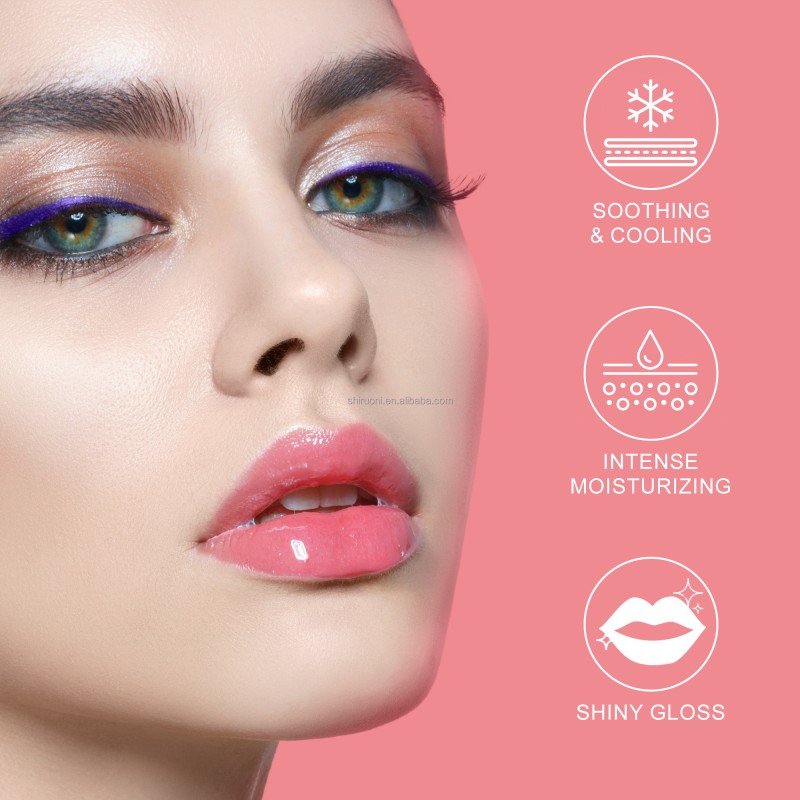 OEM SPF 20 Lip Gloss Hydrating Soothing Cucumber High Gloss Tinted Moisturizer for Dry Lips