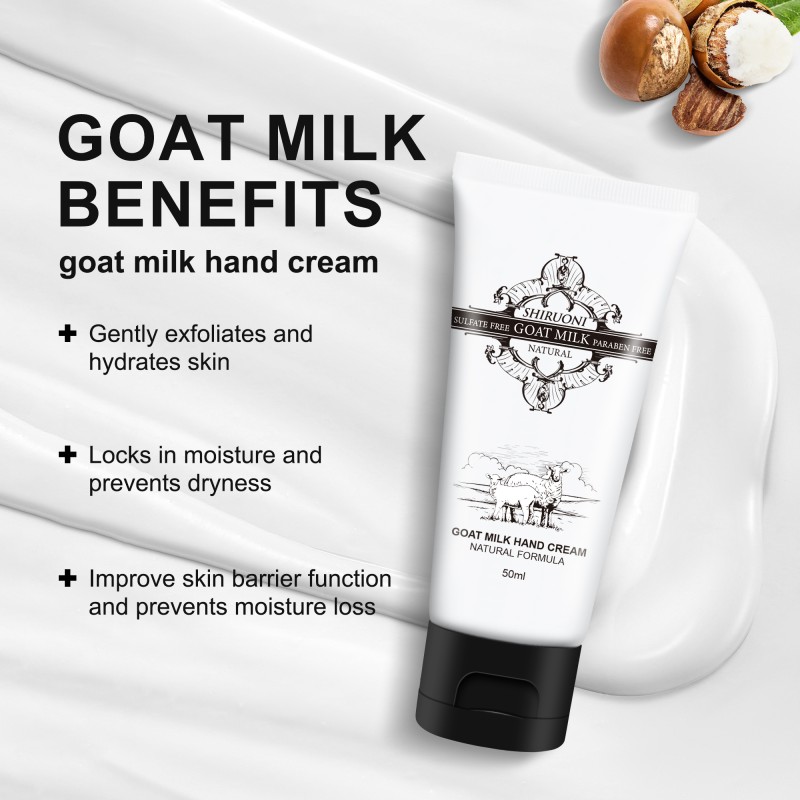 Private Label Travel Size Daily Moisturizing Dry Skin Goat Milk Vanilla Hand & Body Cream