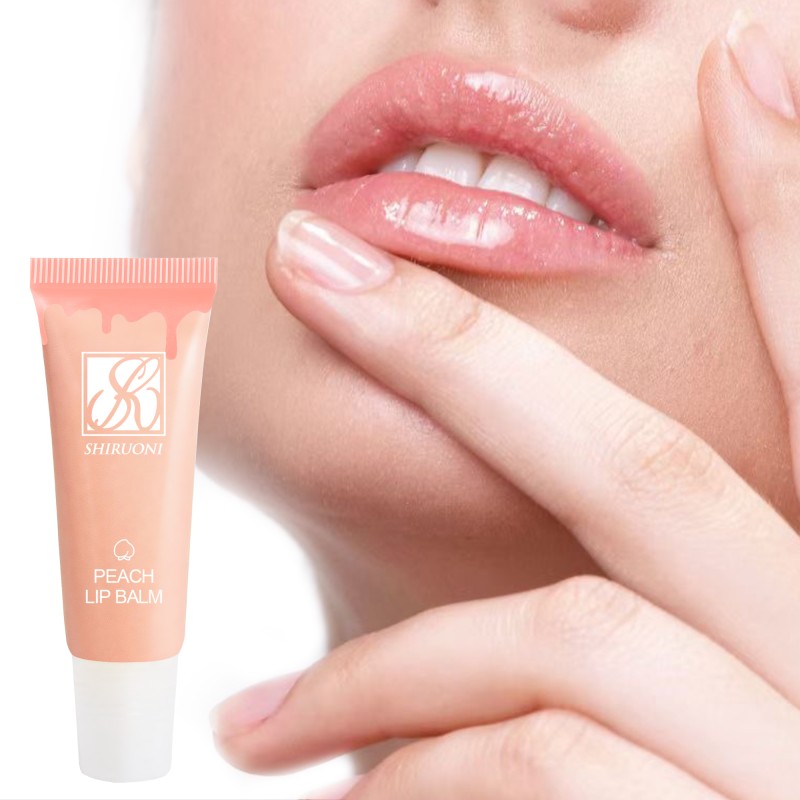 Private Label Winter Daily Long Lasting Peach Lip Balm Lip Moisturizer with Shea Butter for Hydrating Shine Soft Lips