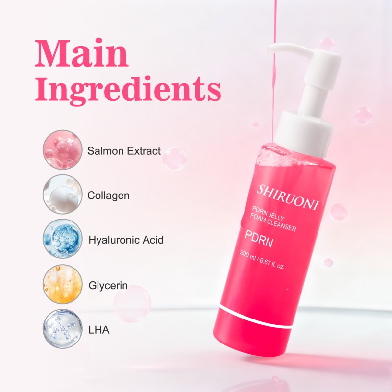 Custom Pdrn Jelly Cleanser Smaller Pores Remove Makeup Anti Acne Foaming Whitening Face Cleansing Gel for Men Women