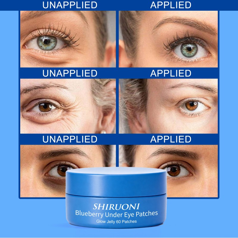 30 Pairs Under Eye Mask Patches Smooth Fine Lines Remove Dark Circles Wrinkles Blueberry Eye Patches Collagen