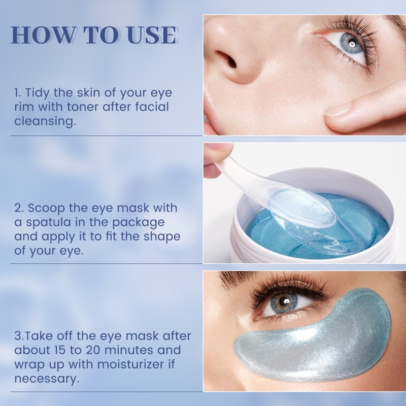 OEM LOGO Agave Under Eye Patches for Puffy Eyes and Dark Circles Hydrating Eye Mask with Hyaluronic Acid Collagen & Caffeine