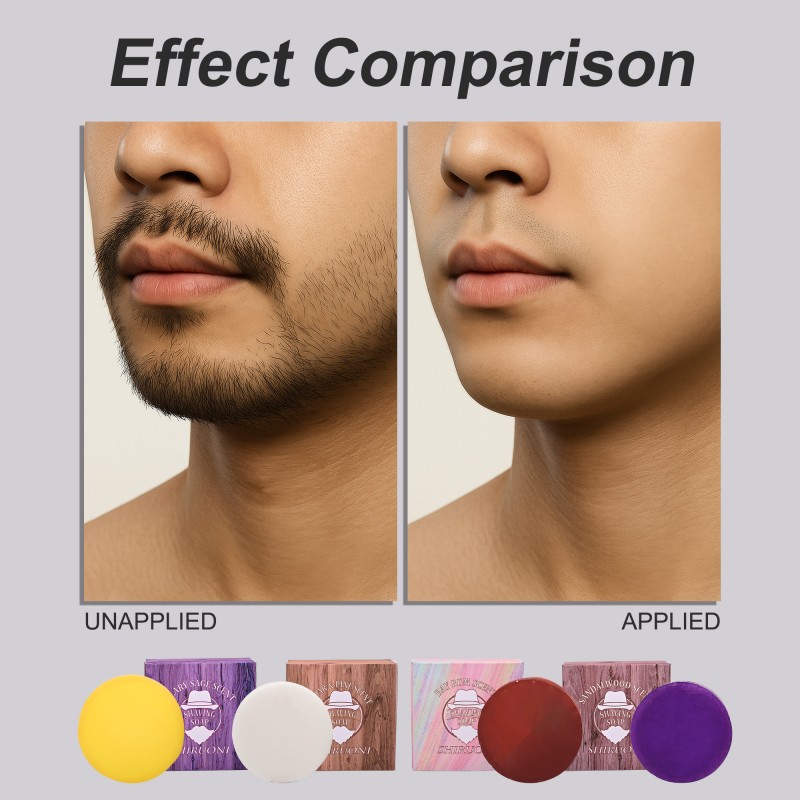 Wholesale Soap Bar With Brush Sandalwood Moisturizing Protective Smooth Shaving Soap for Men