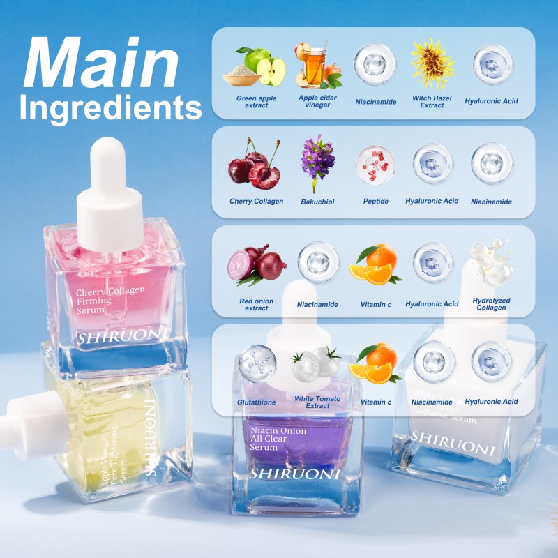 Private Label Face Serum Skin Care Kit  for Normal Skin Ph Balance Brightening Onion White Tomato Whitening Serum Set