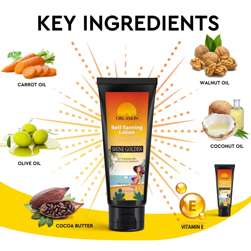 80g Bronzing Self Tanner Quick Tan Long-Lasting Carrot Oil Sunbed Tanning Lotion