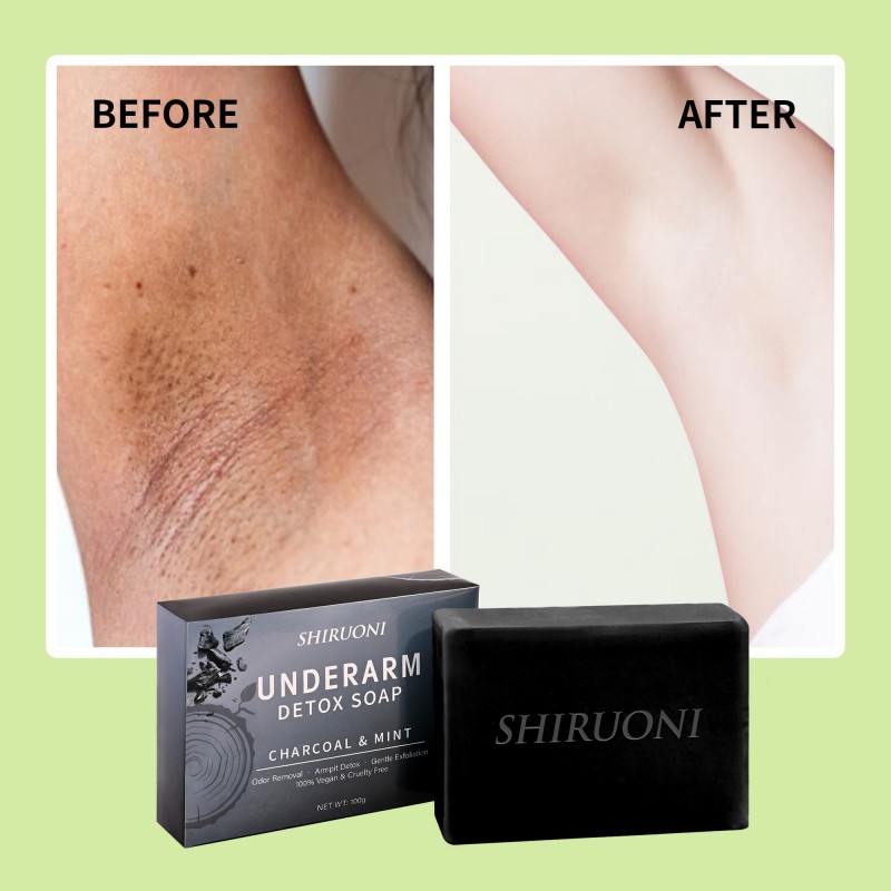 Free Sample Body Soap Gentle Exfoliation Odor Removal Soothing Deep Cleansing Green Tea Detox Underarm Whitening Soap