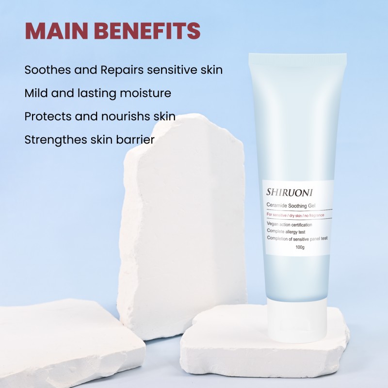Custom Facial Moisturizer Low-Irritant Lightweight Long Lasting for Sensitive Skin Ceramide Soothing Gel