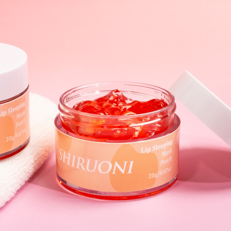 Free Sample Custom Logo Lip Sleeping Mask Gentle Exfoliation Long-Lasting Peach Lip Masks Private Label