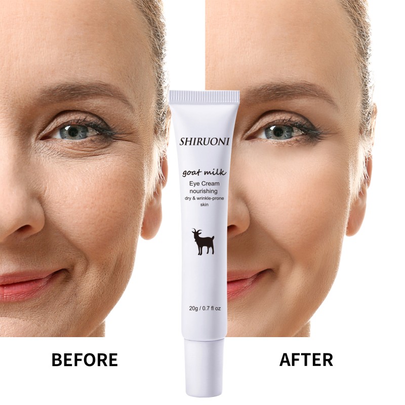 Private Label Under Eye Cream for Eye Bags Dark Circle Anti Wrinkle Goat Milk Day and Night Peptide Eye Cream