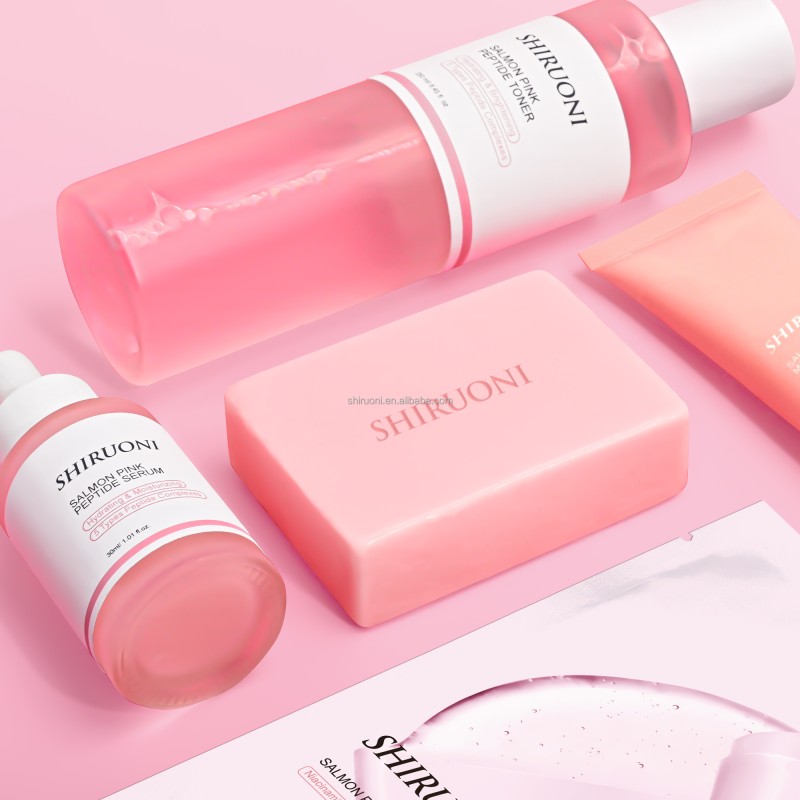 OEM LOGO Korean Salmon PDRN Pink Peptide Firming Moisturizing Hydrating Skin Care Set