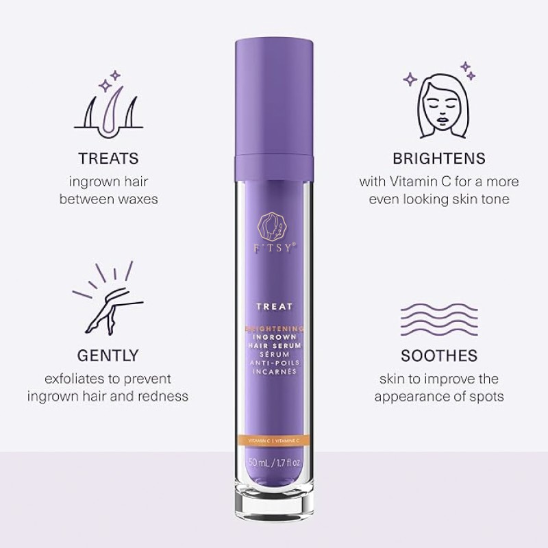 100% Natural Custom Logo Oem Private Label 50Ml Gentle Exfoliating Treatment Vitamin C Anti-Poils Ingrown Hair Serum