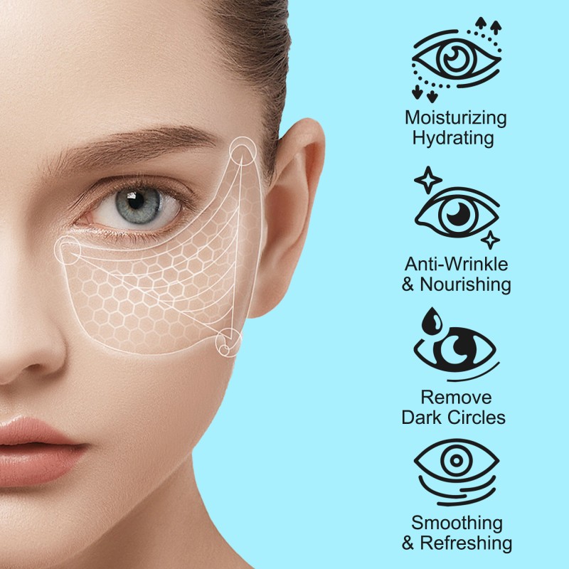 Private Label Gel Eye Mask With Logo Eye Bags Treatment Removal Blue Copper Peptide Moisturizing Collagen Eye Patches Pads