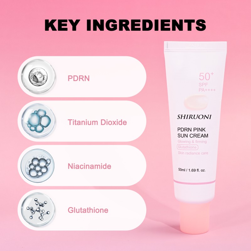 Private Label 50 ML Sun Cream Spf 50 Uv Protection Moisturizing Glowing Firming Pdrn Sunscreen