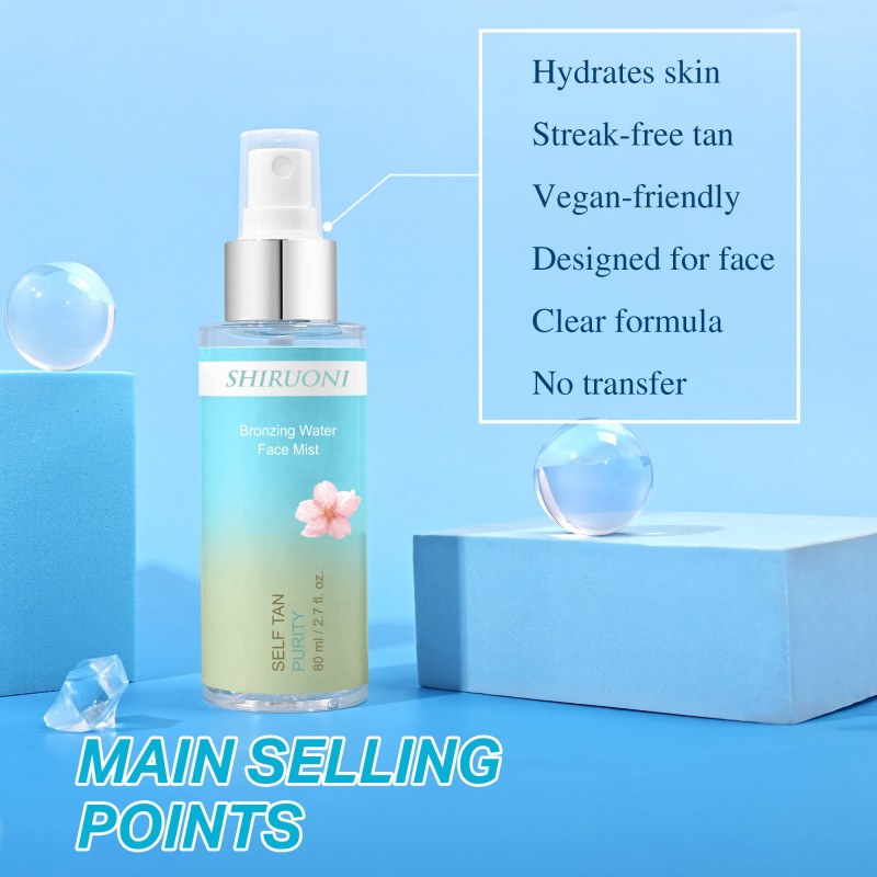 Private Label Spray Tan Hyaluronic Acid Hydrating Sunless Glow Face Deep Dark Tanning Spray