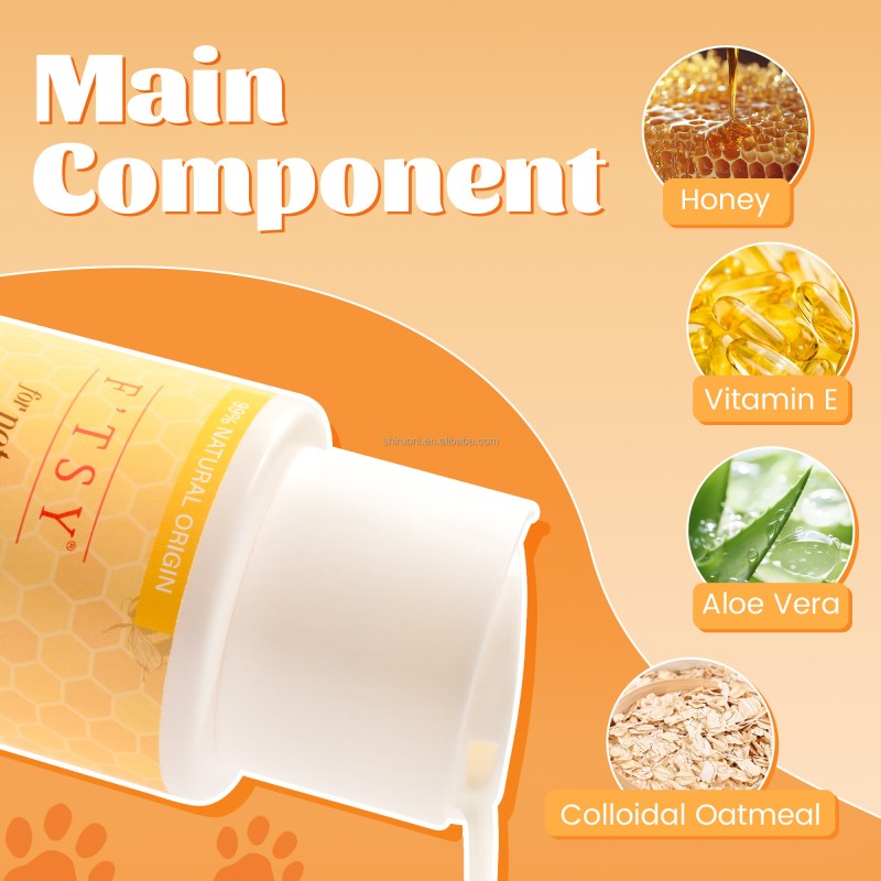 OEM Dog Shampoo Moisturizing Soothing Gentle Dog Wash Sensitive Skin Pet Care Aloe Vera Colloidal Oat Honey Pet Shampoo