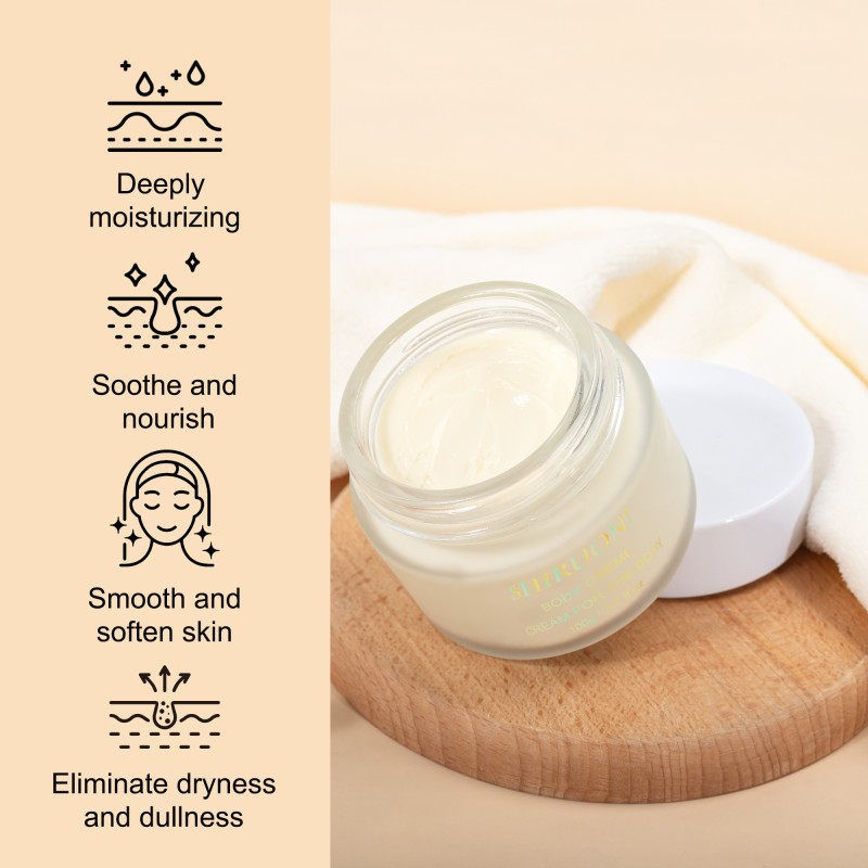 Custom Lightening Body Cream Long-Lasting Hydration Cdsonut Oil Private Label Moisturizing Whipped Body Butter