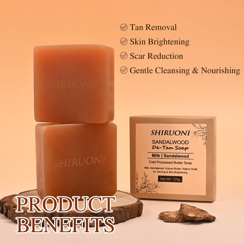 Custom De Tan Soap Tanning Gentle Cleansing Skin Brightening Milk Sandalwood Tan Removal Soap