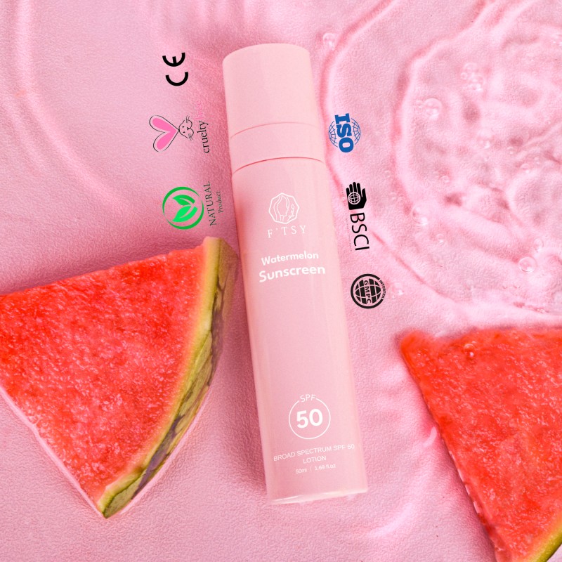 New Arrived Watermelon Sunscreen Spray Mist Spf 50 Face Over Makeup Sun Protection Watermelon Extract Sunscreen Spray