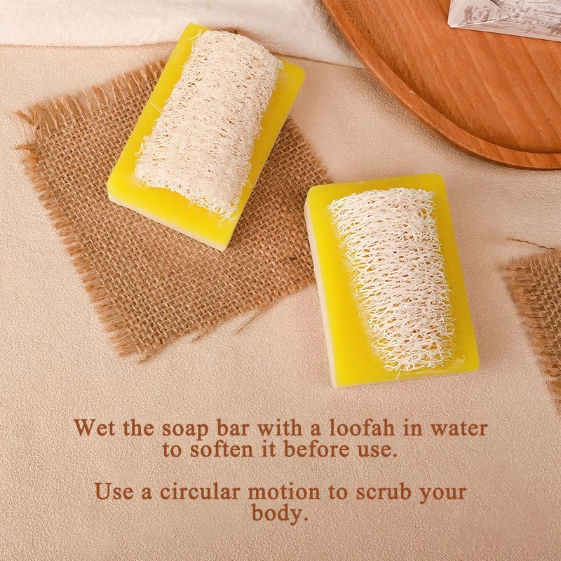 Private Label Body Care Exfoliating for Acne Removal Whitening Lemon Soap Loofah for Soap Bars