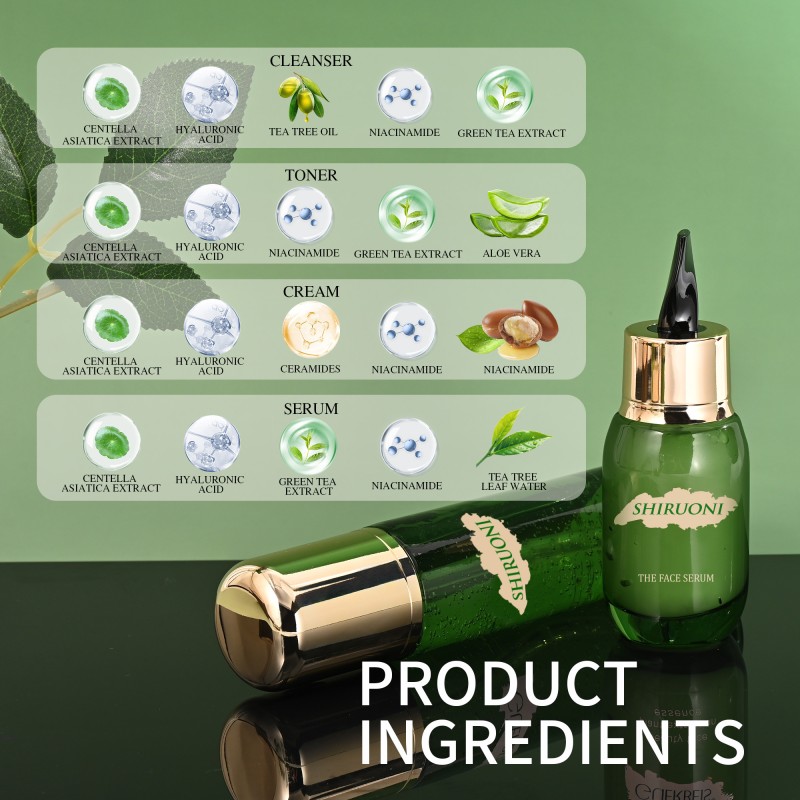 Gentle Cleansing Antioxidant Protection Barrier Booster Cleanser Toner Cream Serum Set Centella Skin Care Set for Face