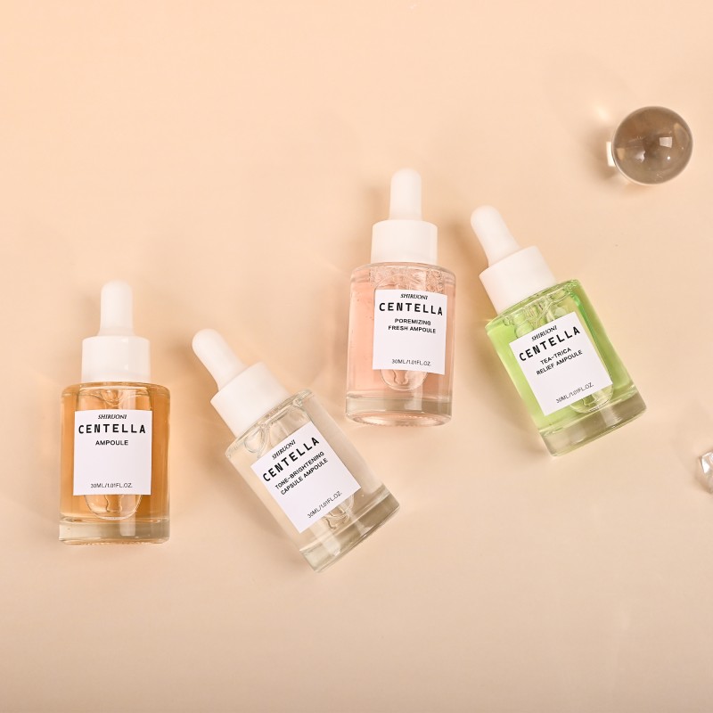 Custom Face Centella Ampoule Skin Serum Kit Relief Acne Brightening Tightening Tea Tree Centella Serum