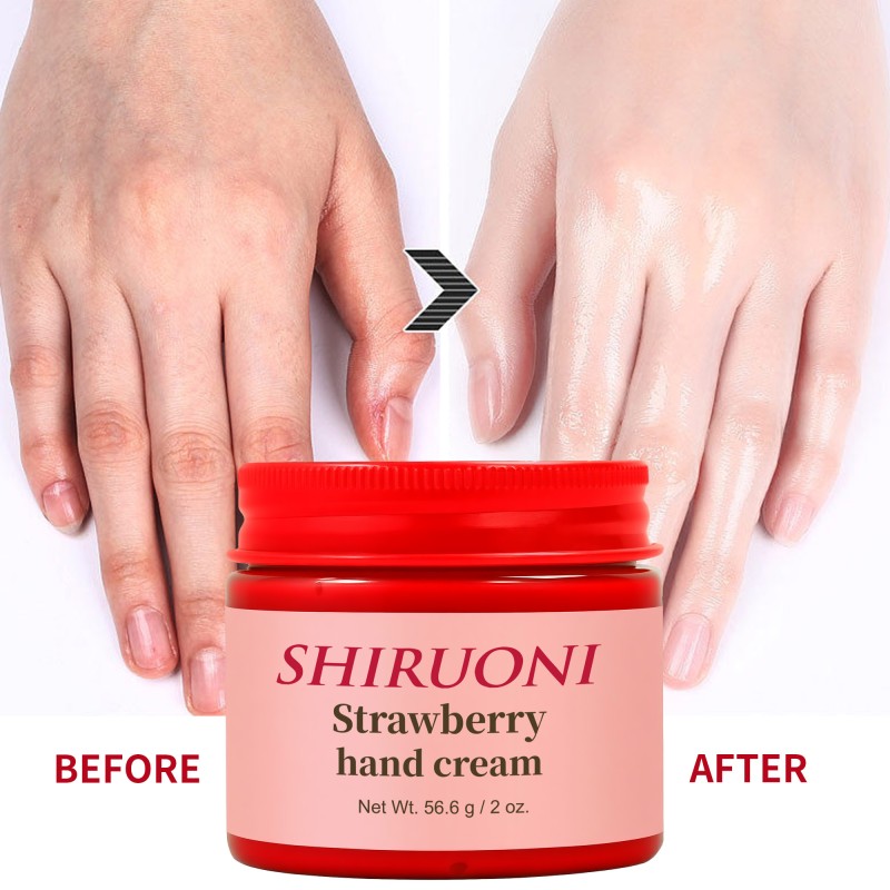 Private Label Hand Cream Own Logo Moisturizing Lightening Christmas Whitening Women's Strawberry Shea Butter Hand Cream