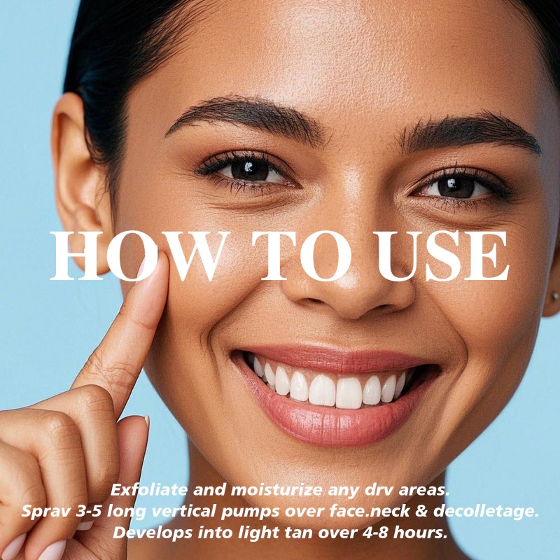 Private Label Spray Tan Hyaluronic Acid Hydrating Sunless Glow Face Deep Dark Tanning Spray