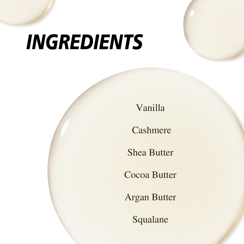 Private Label Cashmere Vanilla Bath Oil Gently Cleanses Deeply Nourishes Smooth Radiant Skin Vanilla Shea Butter Body Bath Oil