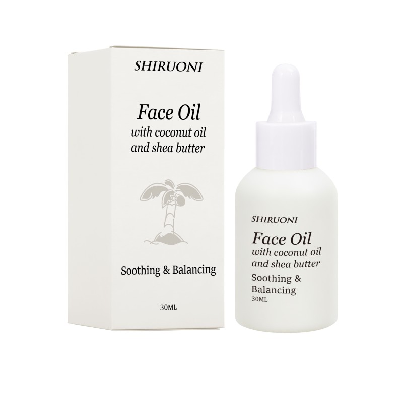 Private Label Face Oil Skin Care Coconut Oil Shea Butter Rosemarry Extract Oil Soothing Balancing Deeply Nourishes Facial Oil