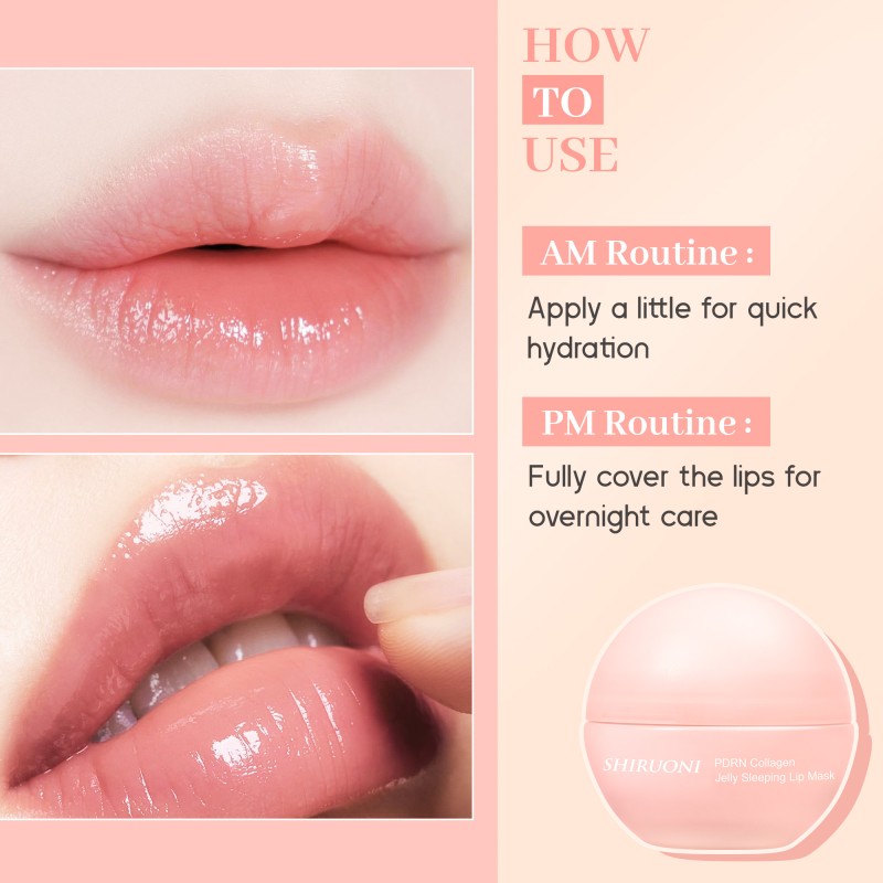 Private Label Long-Lasting Nourishment 24-Hour Intense Hydration Pdrn Collagen Jelly Sleeping Lip Mask