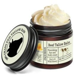 Private Label Natural Organic 100% Grass Fed Beef Tallow Skin Care Face and Body Cream Whipped Moisturizer