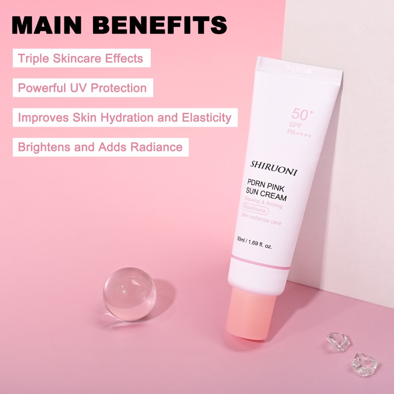 Private Label 50 ML Sun Cream Spf 50 Uv Protection Moisturizing Glowing Firming Pdrn Sunscreen