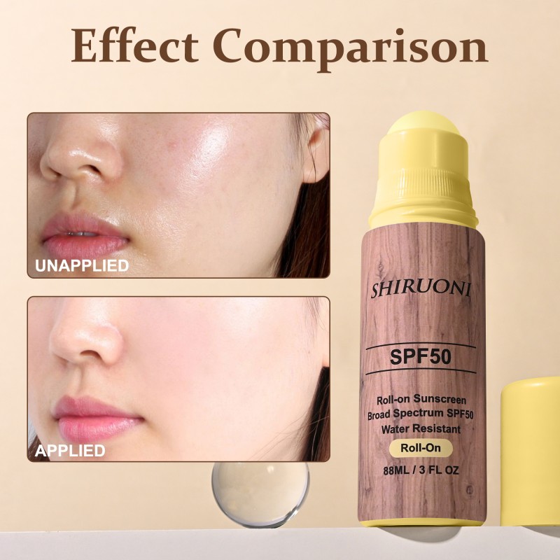 Private Label Sunblock Waterproof Uva/Uvb Sun Protection Broad Spectrum Moisturizing Spf 50 Roll-On Sunscreen Cream
