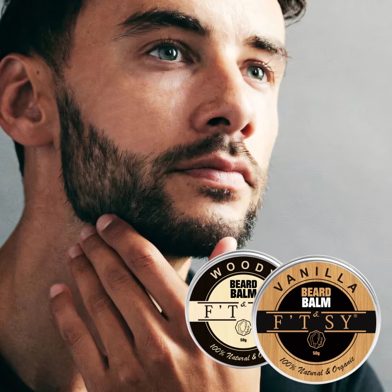 Private Label OEM Beard Grooming Care Butter Kit Beard Balm Regular Size Custom Logo Natural Moisturize Beard Products for Men