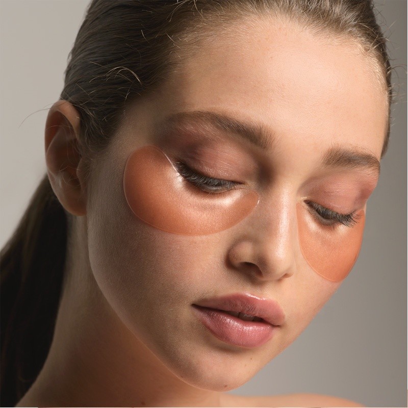 Reduce Eye Bag Dark Circle Collagen Hydrogel Mask Under Pink Gel Gold Eye Patches