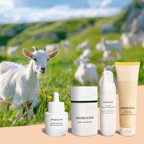 Custom Facial Oil Moisturizer Toner Scrub Anti Aging Skin Care Set Wrinkle Lightening Goat Milk Skin Care Set